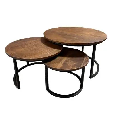 Salontafel Mangohout Set van 3 - Large