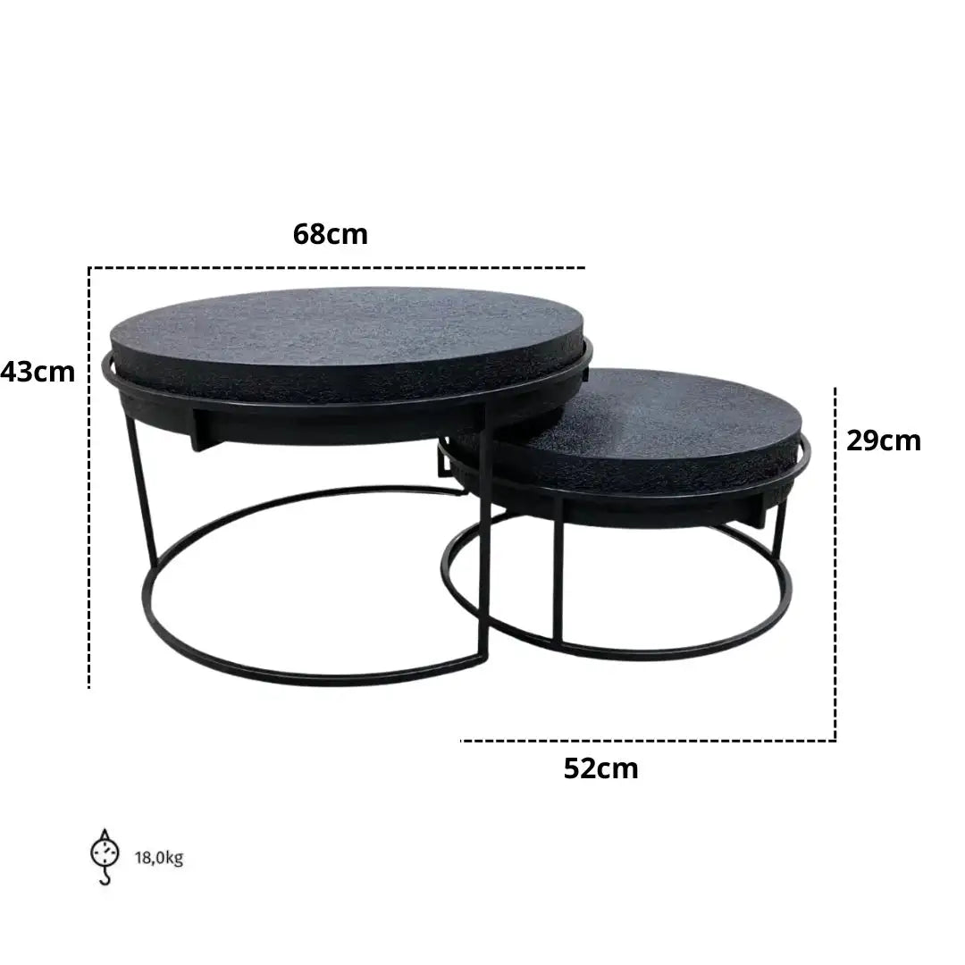 Salontafel Set Jasper - Zwart