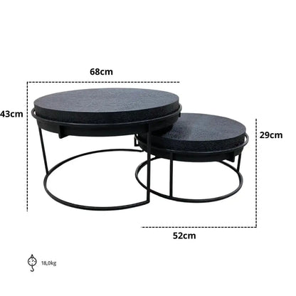 Salontafel Set Jasper - Zwart