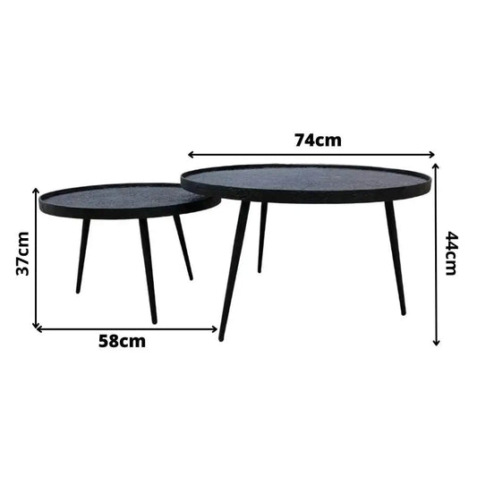 Salontafel Set Rick - Zwart