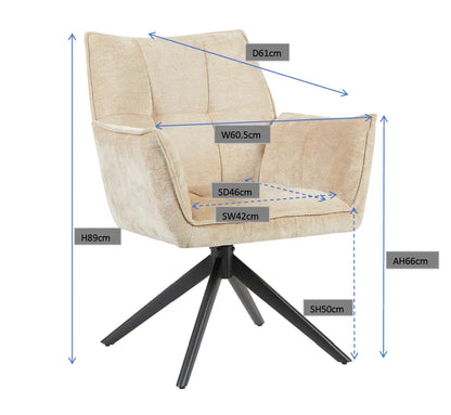 Stoel Charlie - Mosterd