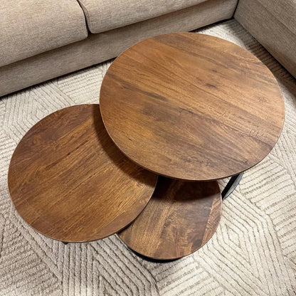 Salontafel Mangohout Set van 3 - Large